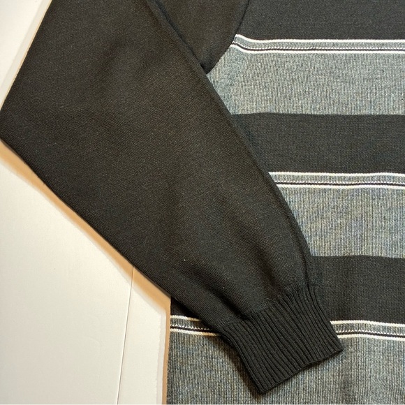 Marx & Dutch Collection Mens Gray Black & White 1/4 Zip Sweater Sz 3X NWT - Picture 3 of 7